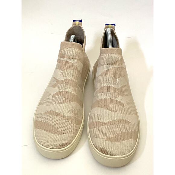 Rothy's High Top Slip On Stretch Casual Sneaker Tan Cream Camo Size 10.5 - Picture 2 of 9